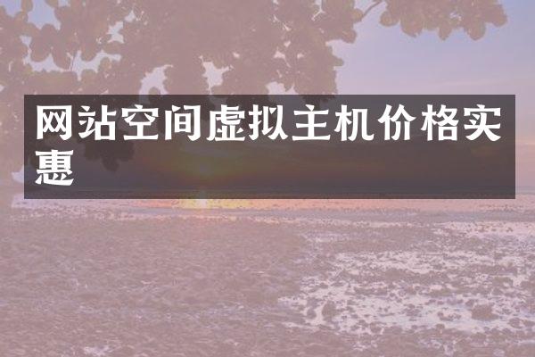 网站空间虚拟主机价格实惠