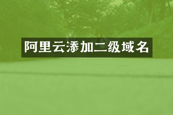 阿里云添加二级域名