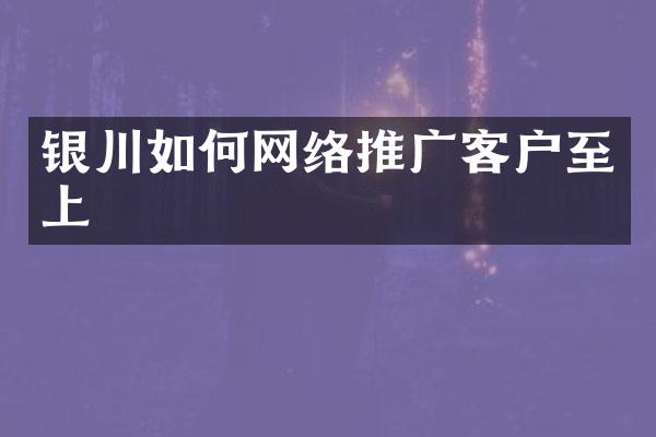 银川如何网络推广客户至上