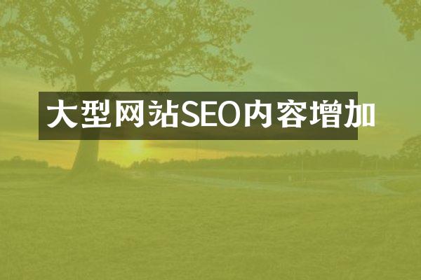大型网站SEO内容增加