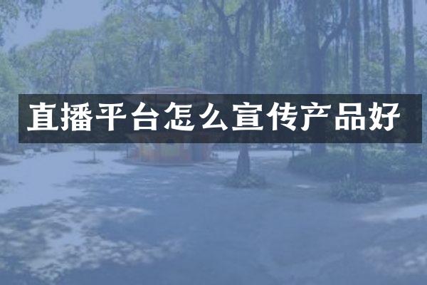 直播平台怎么宣传产品好