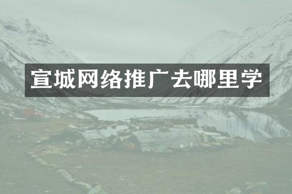 宣城网络推广去哪里学
