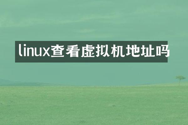 linux查看虚拟机地址吗