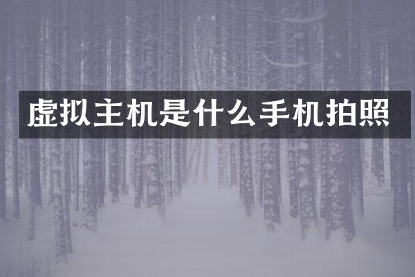 虚拟主机是什么手机拍照
