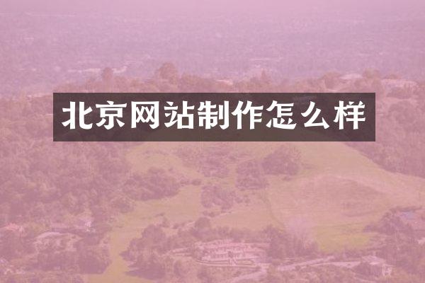 北京网站制作怎么样