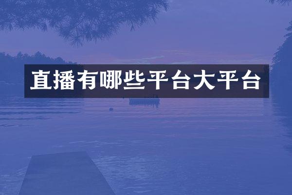 直播有哪些平台大平台