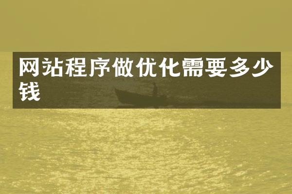 网站程序做优化需要多少钱