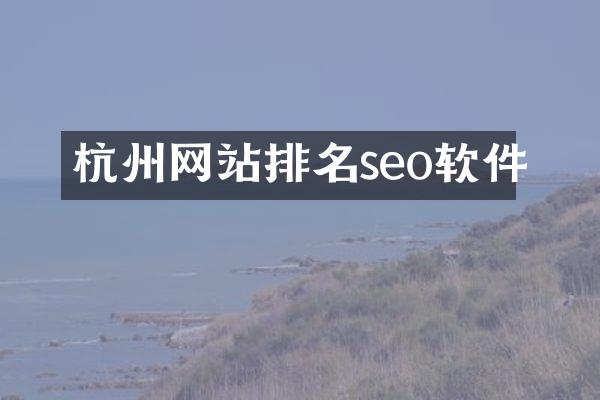 杭州网站排名seo软件