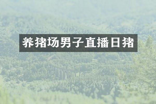 养猪场男子直播日猪