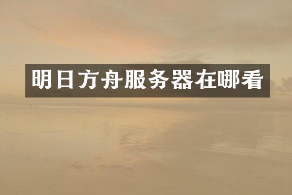 明日方舟服务器在哪看