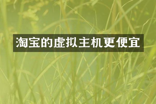 淘宝的虚拟主机更便宜