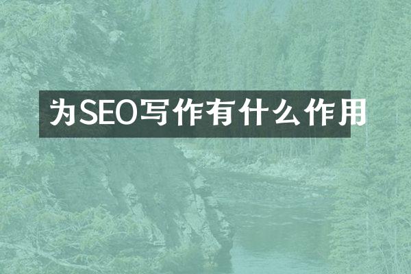 为SEO写作有什么作用