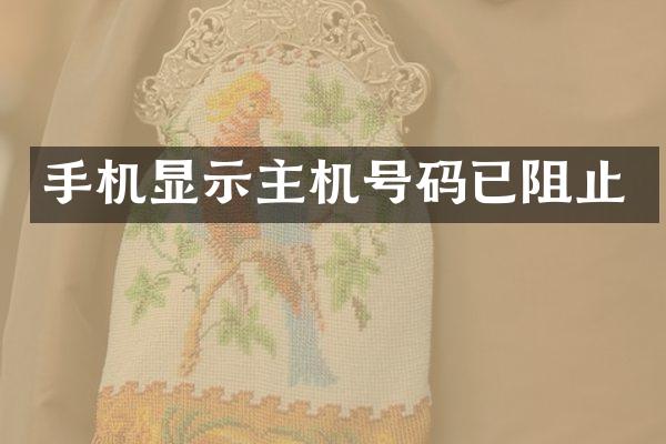 手机显示主机号码已阻止