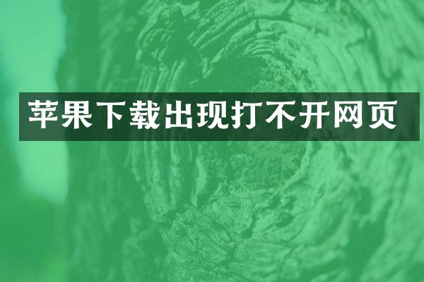 苹果下载出现打不开网页