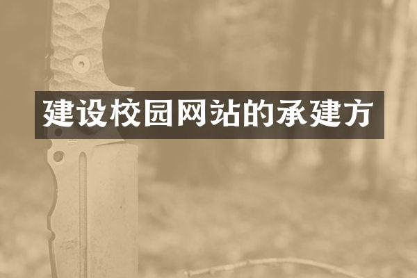 建设校园网站的承建方