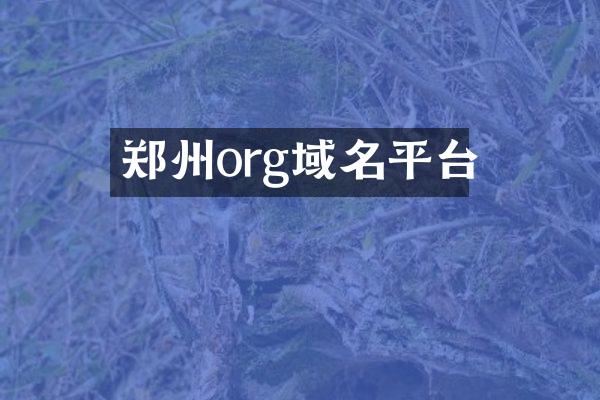 郑州org域名平台
