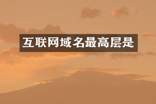 互联网域名最高层是