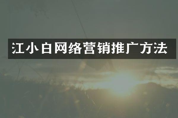 江小白网络营销推广方法