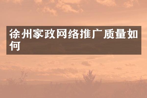 徐州家政网络推广质量如何