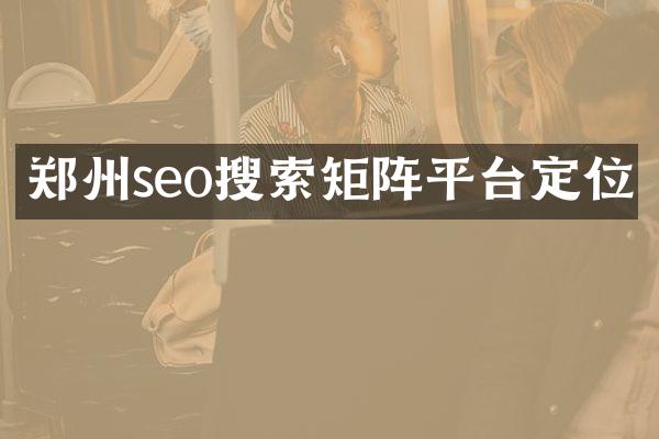 郑州seo搜索矩阵平台定位