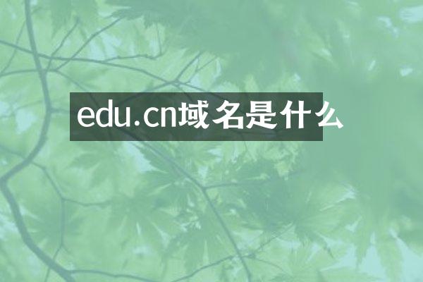 edu.cn域名是什么