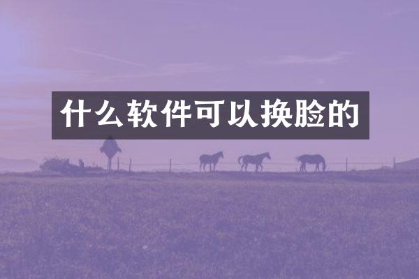什么软件可以换脸的