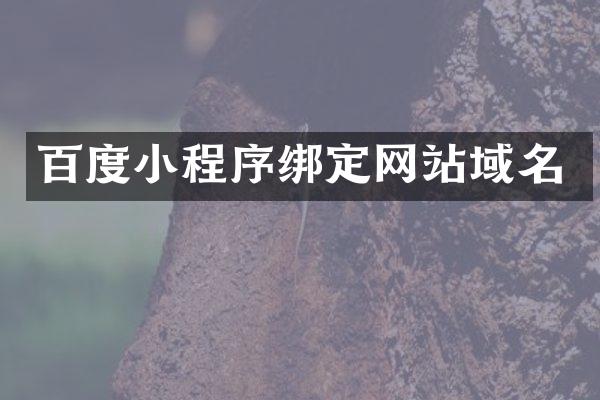 百度小程序绑定网站域名