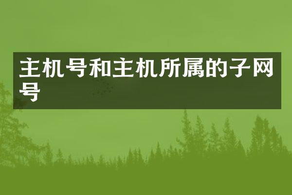 主机号和主机所属的子网号