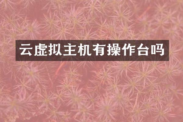 云虚拟主机有操作台吗