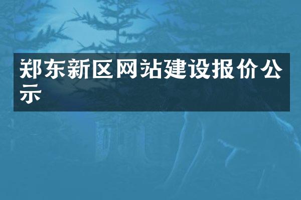 郑东新区网站建设报价公示