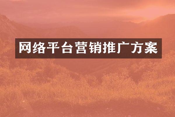 网络平台营销推广方案