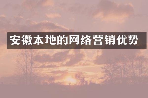 安徽本地的网络营销优势
