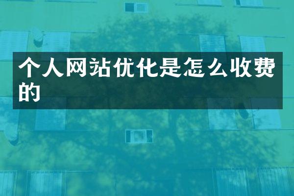 个人网站优化是怎么收费的