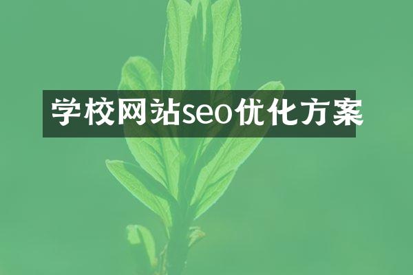 学校网站seo优化方案