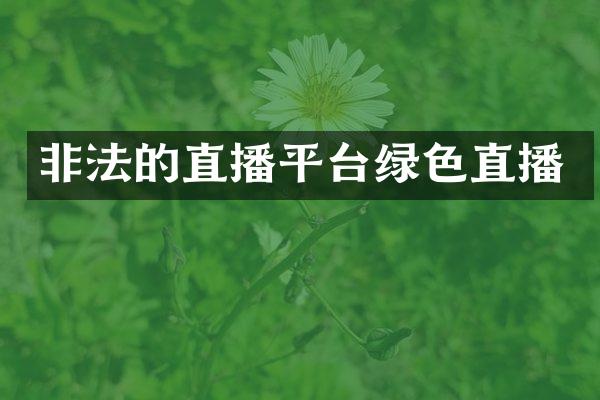 非法的直播平台绿色直播