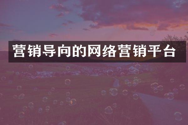 营销导向的网络营销平台