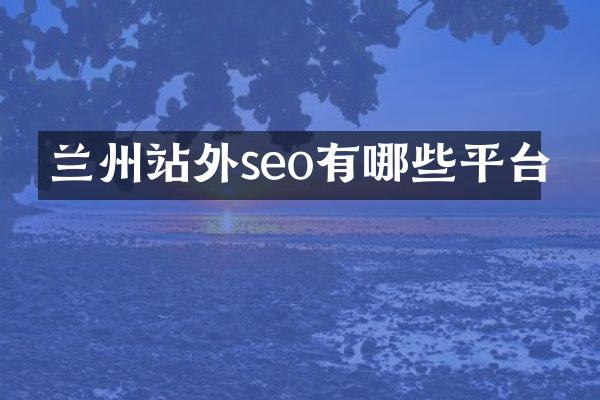 兰州站外seo有哪些平台