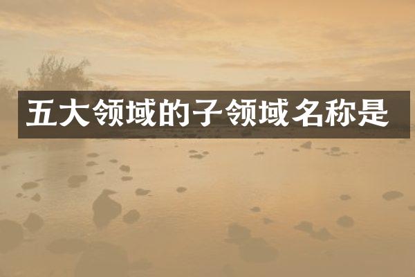 五大领域的子领域名称是