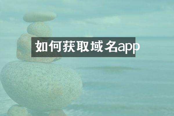 如何获取域名app