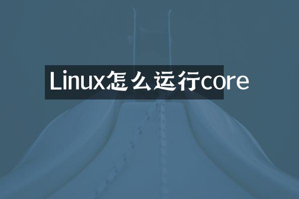 Linux怎么运行core