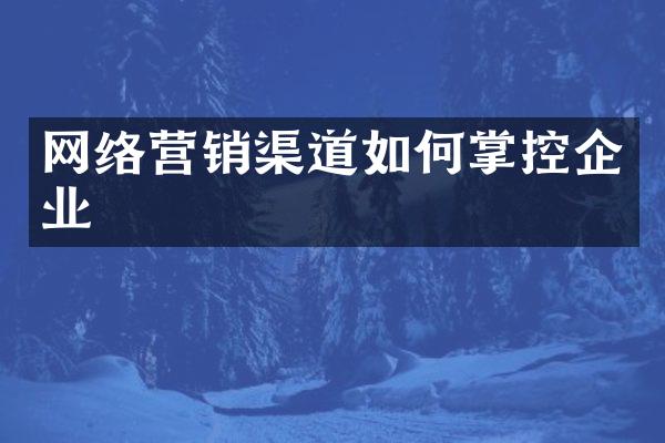 网络营销渠道如何掌控企业