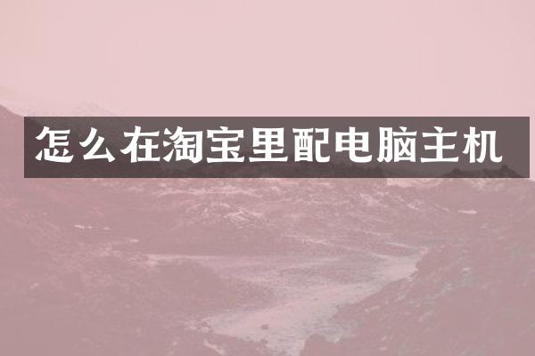 怎么在淘宝里配电脑主机