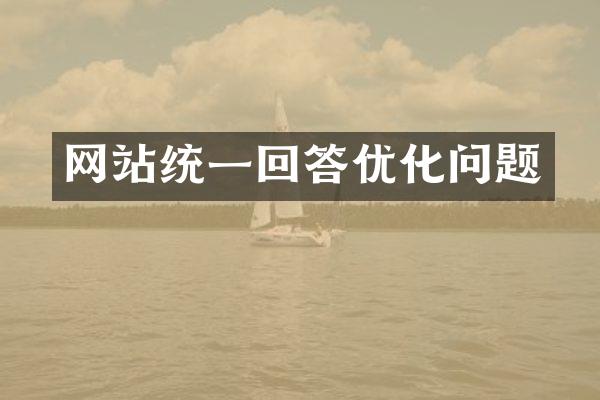 网站统一回答优化问题