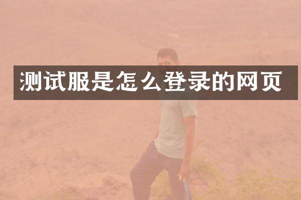 测试服是怎么登录的网页