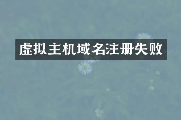 虚拟主机域名注册失败