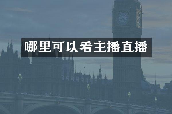 哪里可以看主播直播