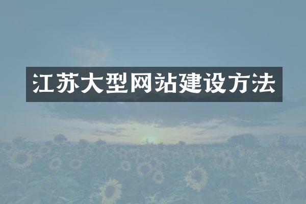 江苏大型网站建设方法