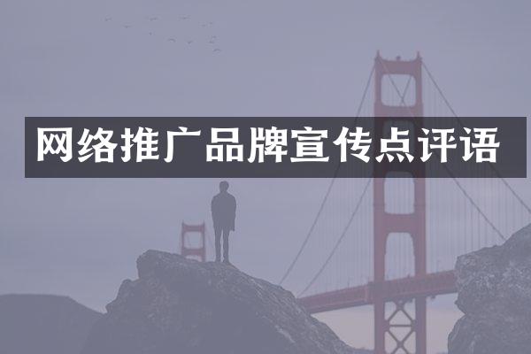 网络推广品牌宣传点评语