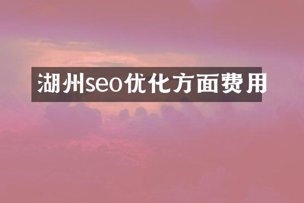 湖州seo优化方面费用