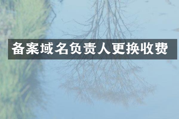 备案域名负责人更换收费